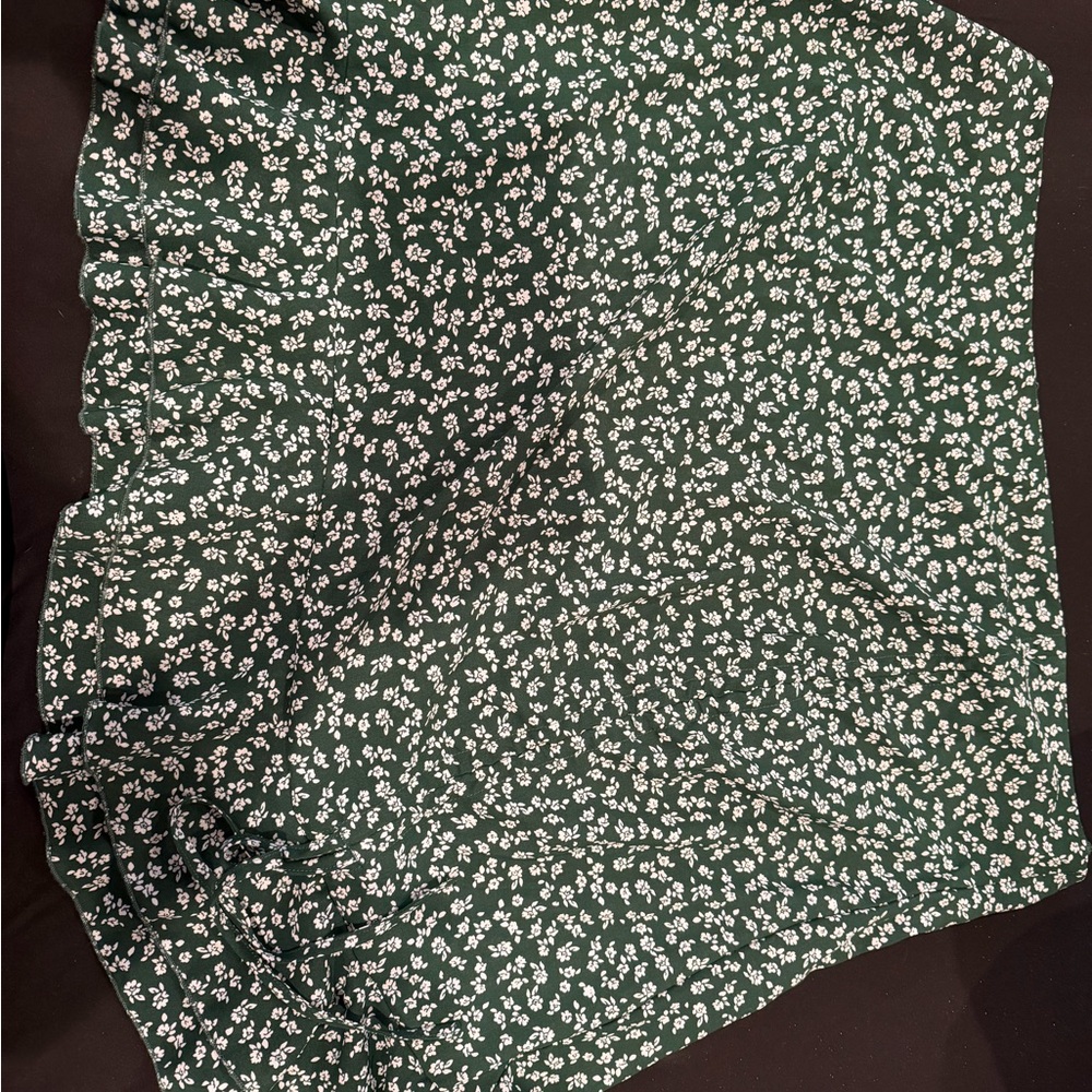 SHEIN Green Floral Mini Skirt